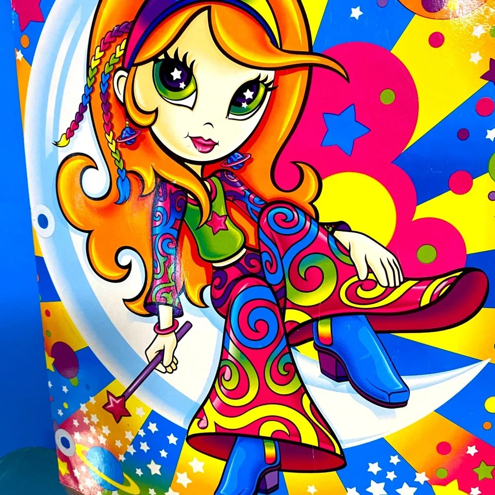 LISA FRANK VINTAGE FANTASTIC FASHIONS BUTTERFLY & DIVA MOON GIRL BINDER DIVIDERS